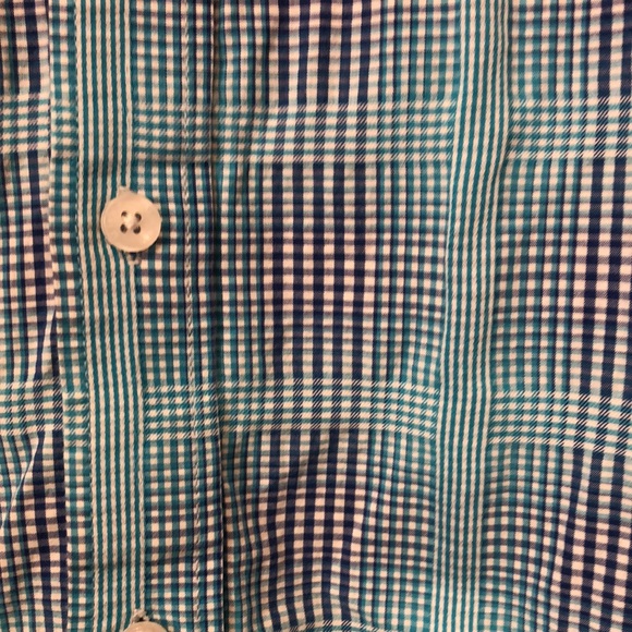 MMXIV plaid shirt Men's XL two tone blue 100% cotton business casual button up - Picture 5 of 10